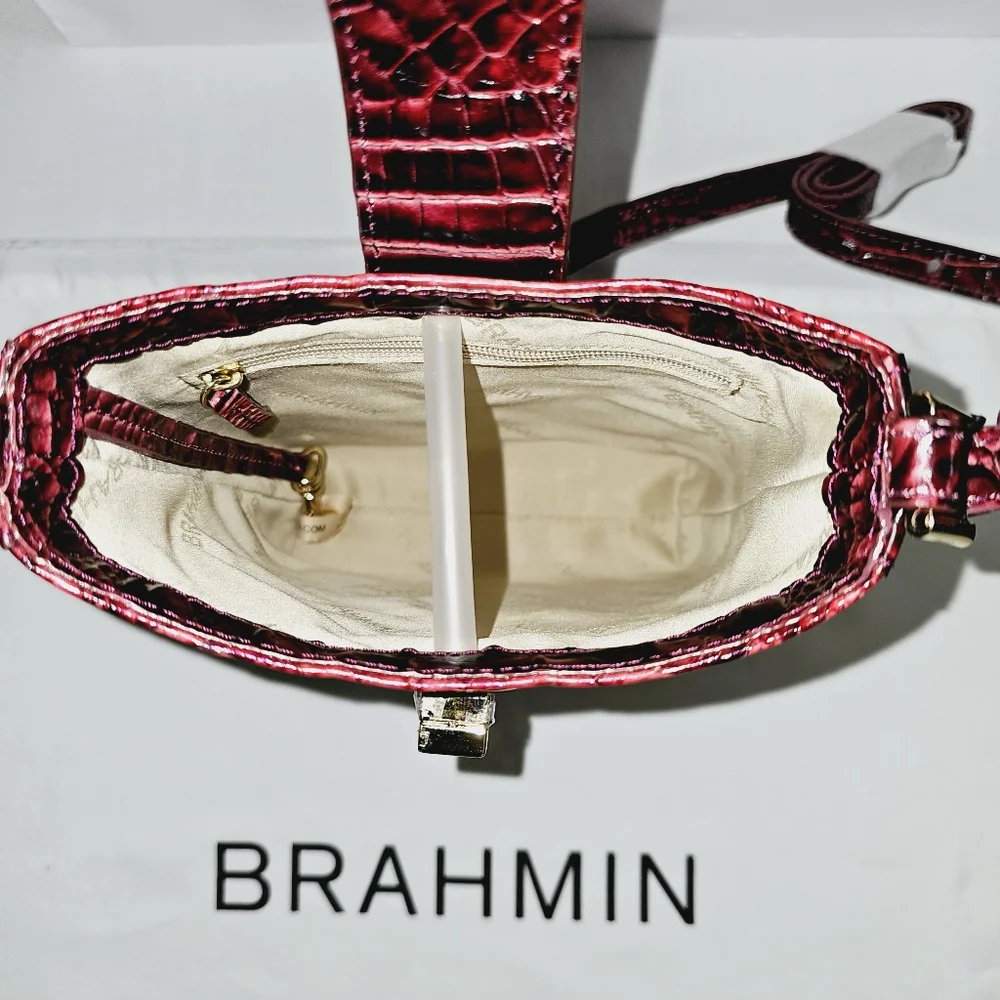 NWT Brahmin Rose Ombre All Over Marley Crossbody & Credit Card Wallet - Picture 9 of 15